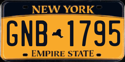 NY license plate GNB1795