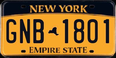 NY license plate GNB1801