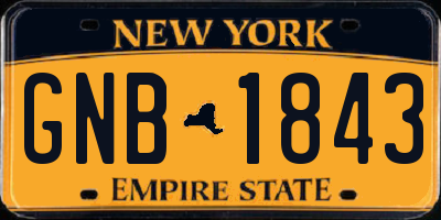 NY license plate GNB1843