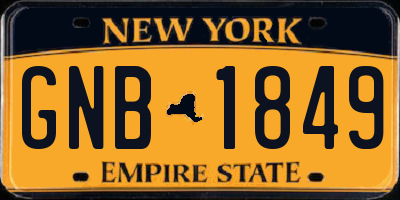 NY license plate GNB1849