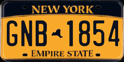 NY license plate GNB1854