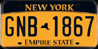 NY license plate GNB1867