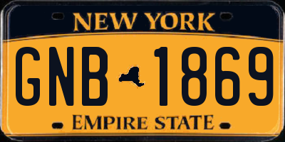 NY license plate GNB1869
