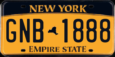 NY license plate GNB1888