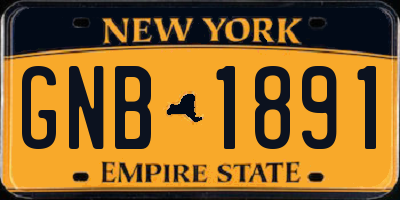 NY license plate GNB1891