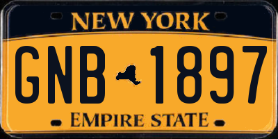 NY license plate GNB1897