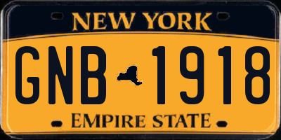 NY license plate GNB1918