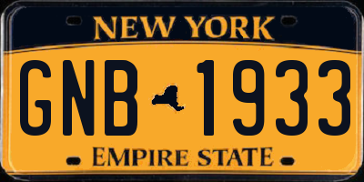 NY license plate GNB1933
