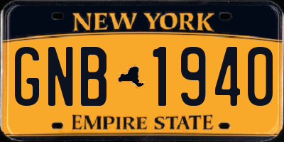 NY license plate GNB1940