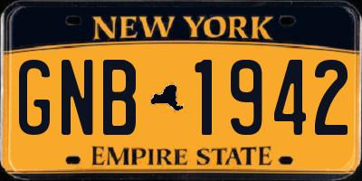 NY license plate GNB1942