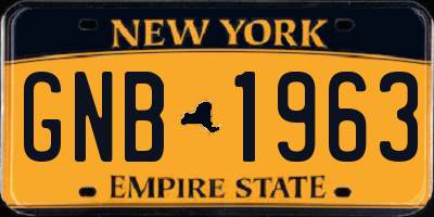 NY license plate GNB1963