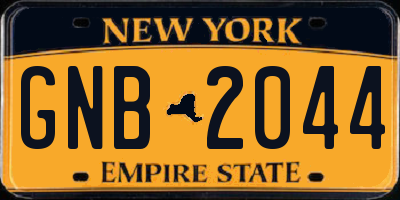 NY license plate GNB2044