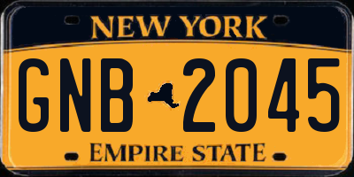 NY license plate GNB2045