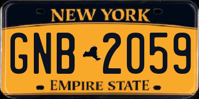 NY license plate GNB2059