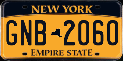 NY license plate GNB2060