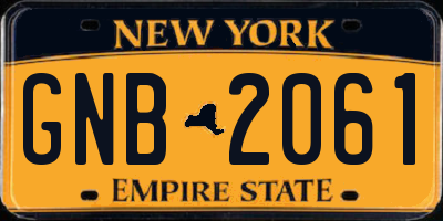 NY license plate GNB2061