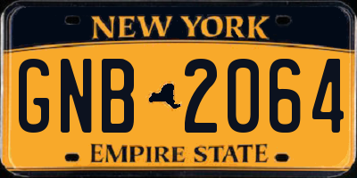 NY license plate GNB2064