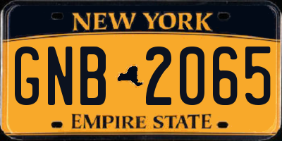 NY license plate GNB2065