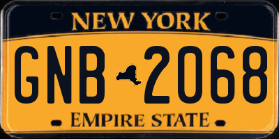 NY license plate GNB2068