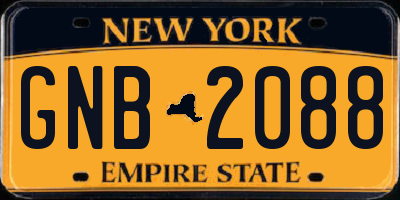 NY license plate GNB2088