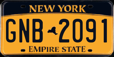 NY license plate GNB2091
