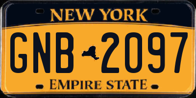 NY license plate GNB2097