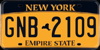 NY license plate GNB2109