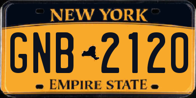 NY license plate GNB2120