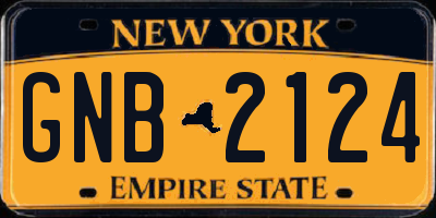 NY license plate GNB2124