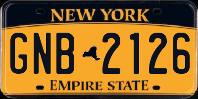 NY license plate GNB2126
