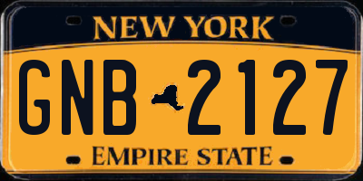 NY license plate GNB2127