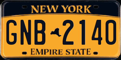 NY license plate GNB2140