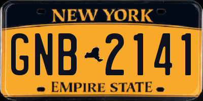 NY license plate GNB2141