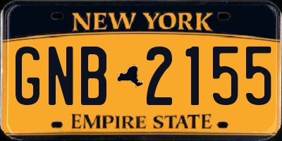 NY license plate GNB2155