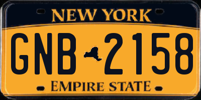 NY license plate GNB2158