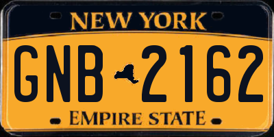 NY license plate GNB2162