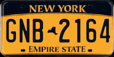 NY license plate GNB2164
