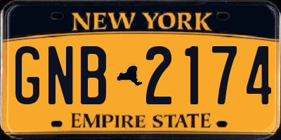 NY license plate GNB2174