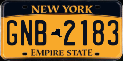 NY license plate GNB2183