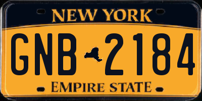 NY license plate GNB2184
