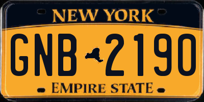 NY license plate GNB2190