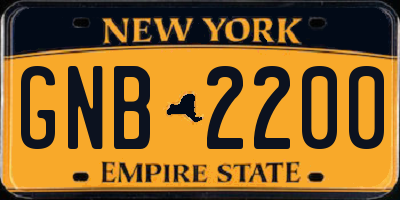 NY license plate GNB2200