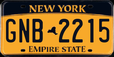 NY license plate GNB2215
