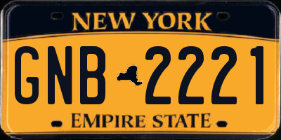 NY license plate GNB2221