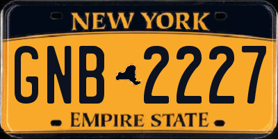 NY license plate GNB2227