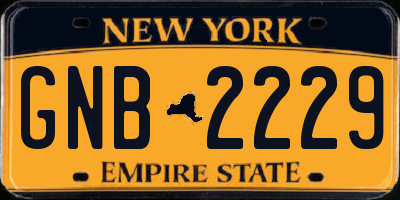 NY license plate GNB2229