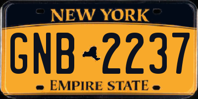 NY license plate GNB2237