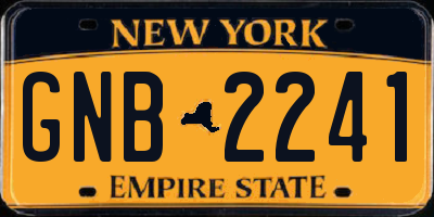 NY license plate GNB2241