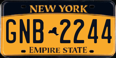 NY license plate GNB2244