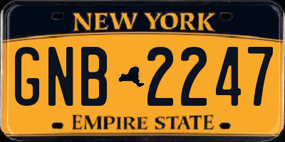 NY license plate GNB2247